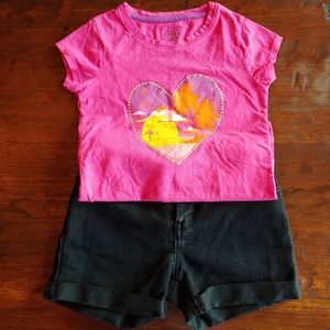 Girls Lot Shirt Children's Place denim shorts 6x
